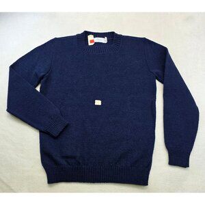 Vintage Ilyse Crew Neck Pullover Sweater M Blue Deadstock Preppy Academia Career